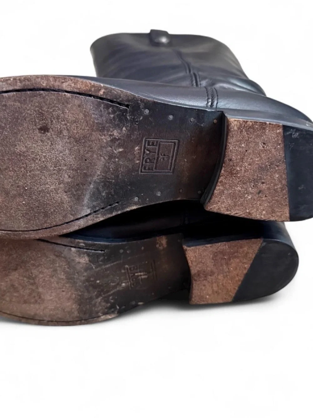Frye Black Exterior with Tan Interior Riding Boots